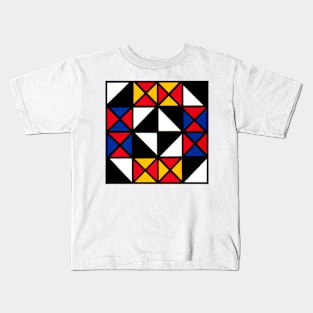 Mondrian Inspired Geometric Abstract Acrylic Painting V Kids T-Shirt